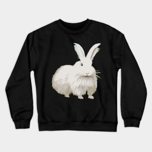 Fluffy Dwarf Angora Rabbit as a Vintage Pet Furry and Cute Bunny Animal Crewneck Sweatshirt